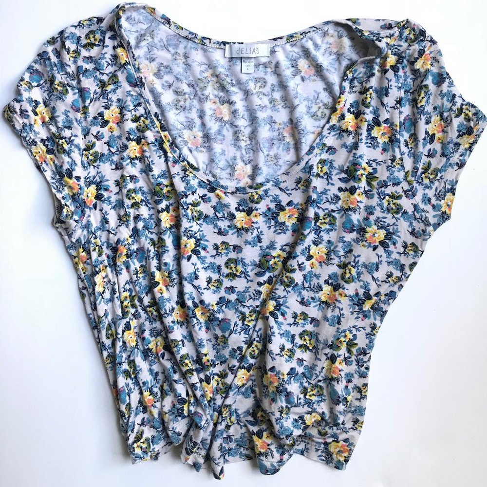 dELiA*s Crop Top Floral Size Large Multicolor